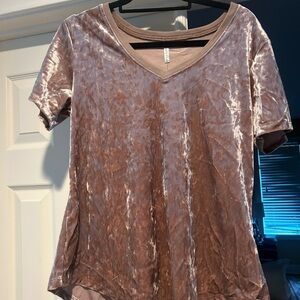 Velvet V neck top